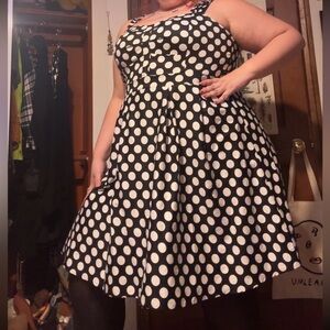 City Chic Retro Polka Dot Knee-Length Dress